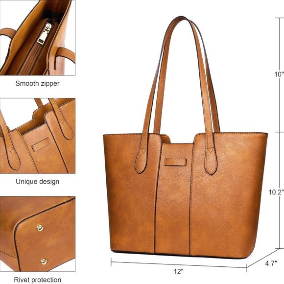 Tote Bags for Women Purses and Handbags Top Handle Satchel PU Leather Shoulder H - Picture 3 of 6